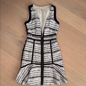 Rebecca Taylor Black and White Sheath Mini Dress
